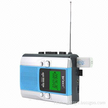 Walkman cassette recorder with FM/AM radio function for language learning